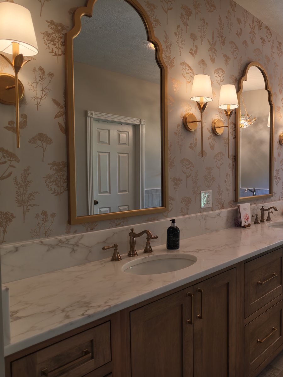 Primary bathroom vanity wall in Noblesville IN — after