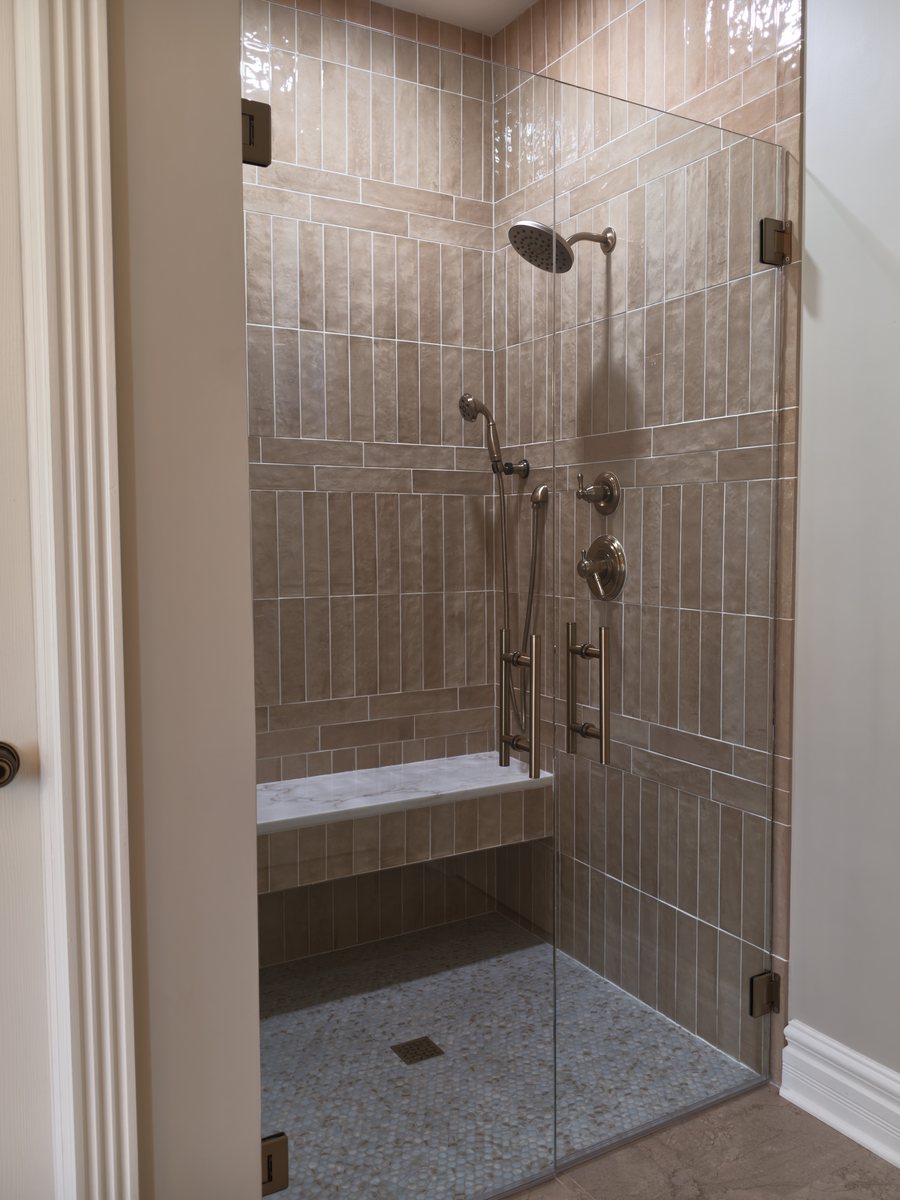 Primary bathroom shower in Noblesville IN — after