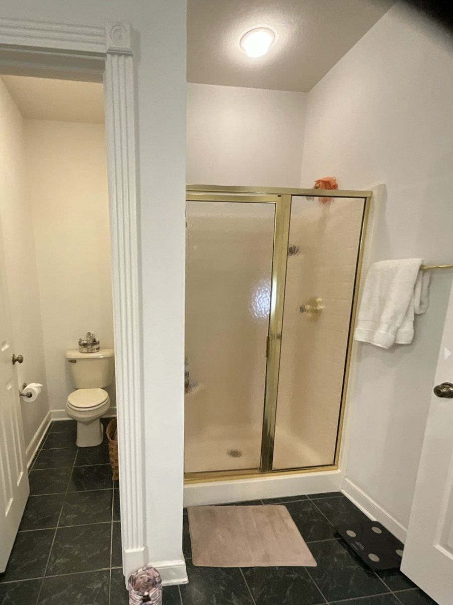 Primary bathroom shower in Noblesville IN — before