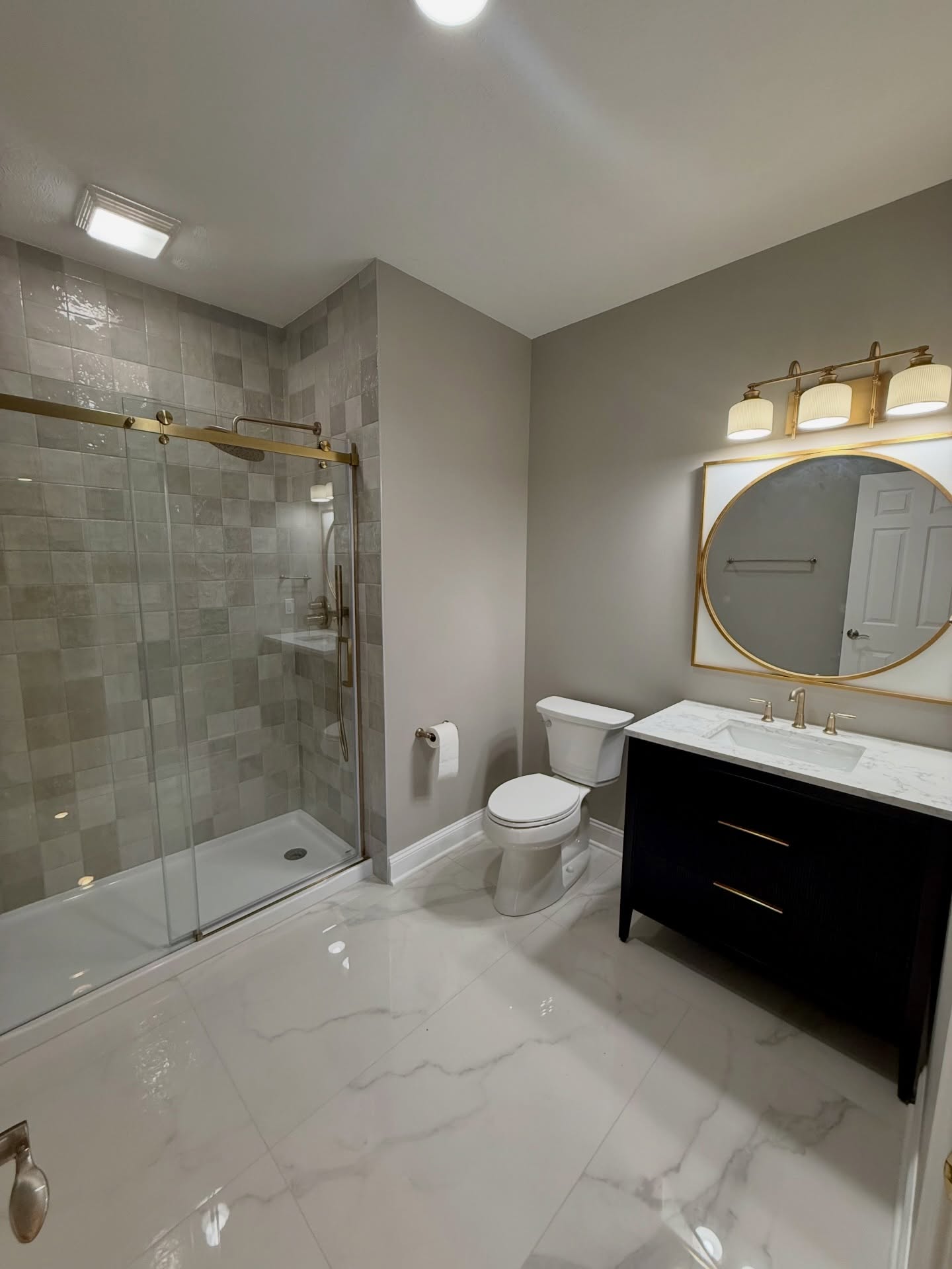 Basement bathroom remodel in Carmel Indiana