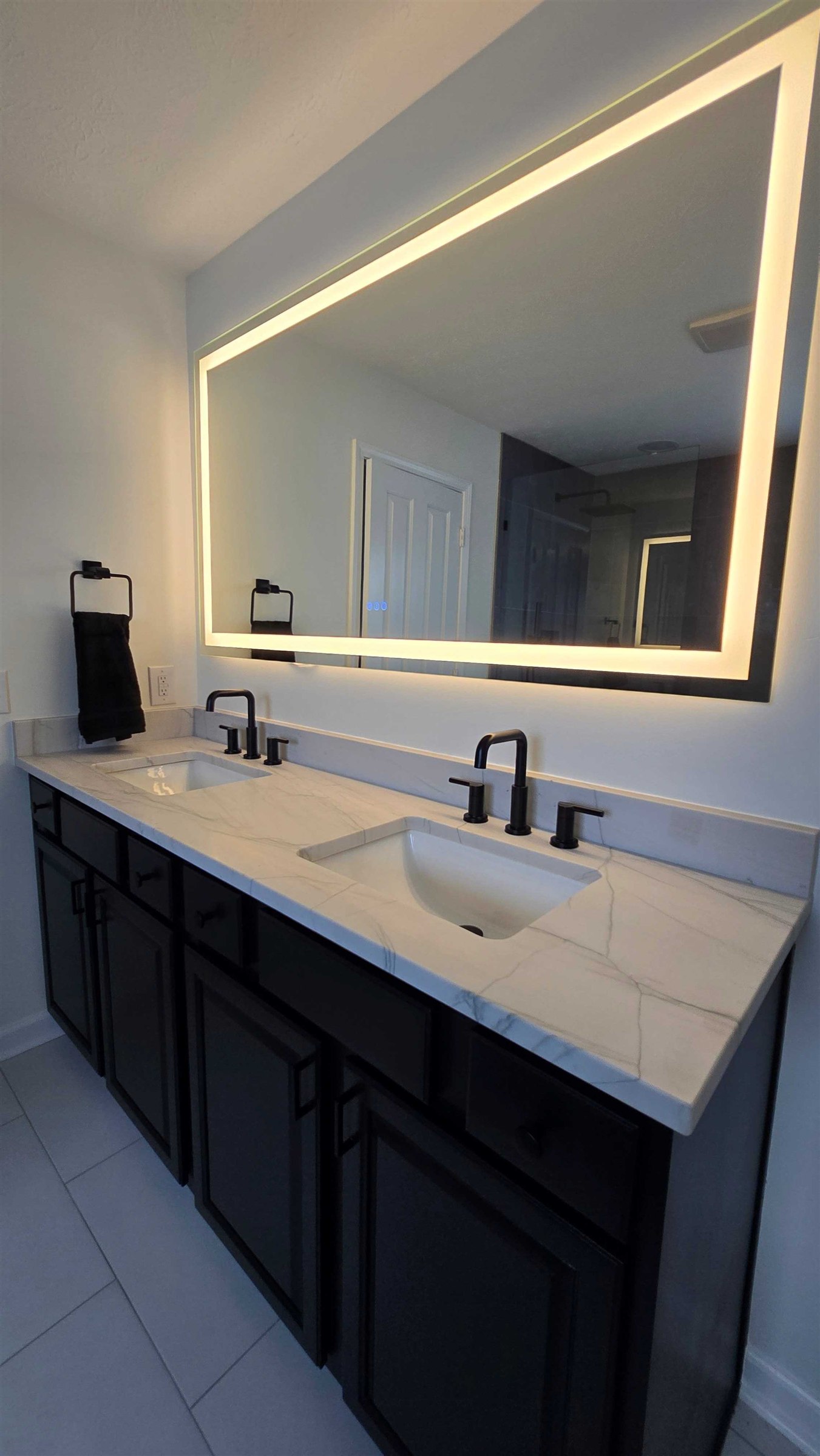 LED mirror vanity bathroom renovation Carmel IN