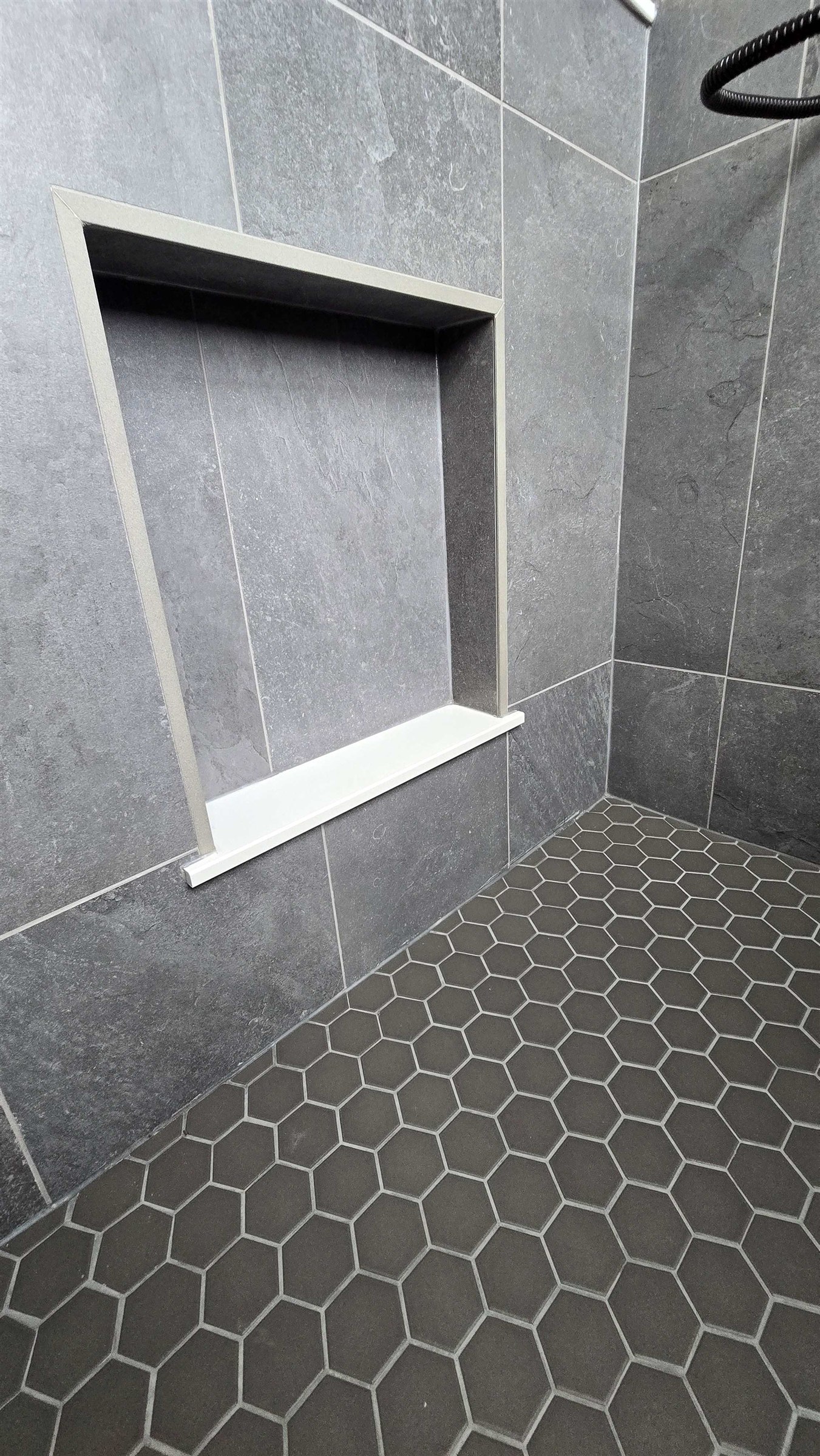 Completed double shower bathroom Carmel Indiana