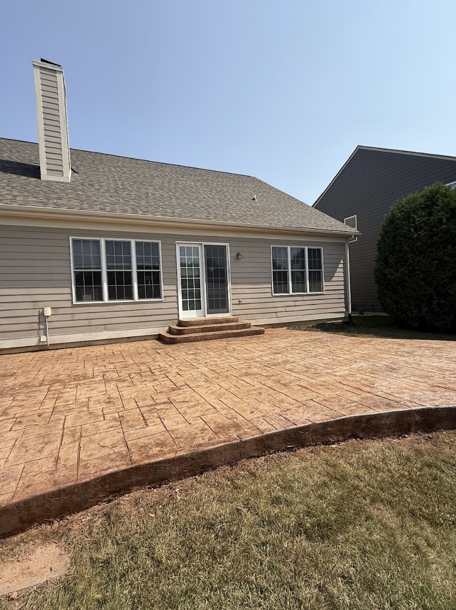 Decorative concrete patio installation Fishers IN
