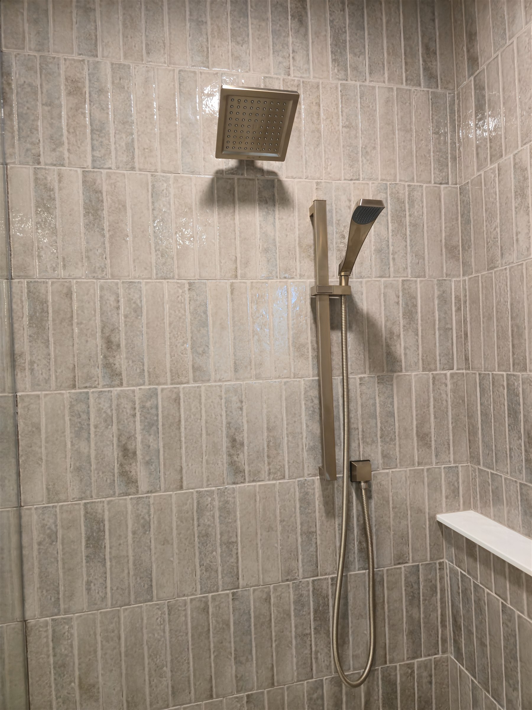 Frameless glass panel wet room bathroom Fishers Indiana