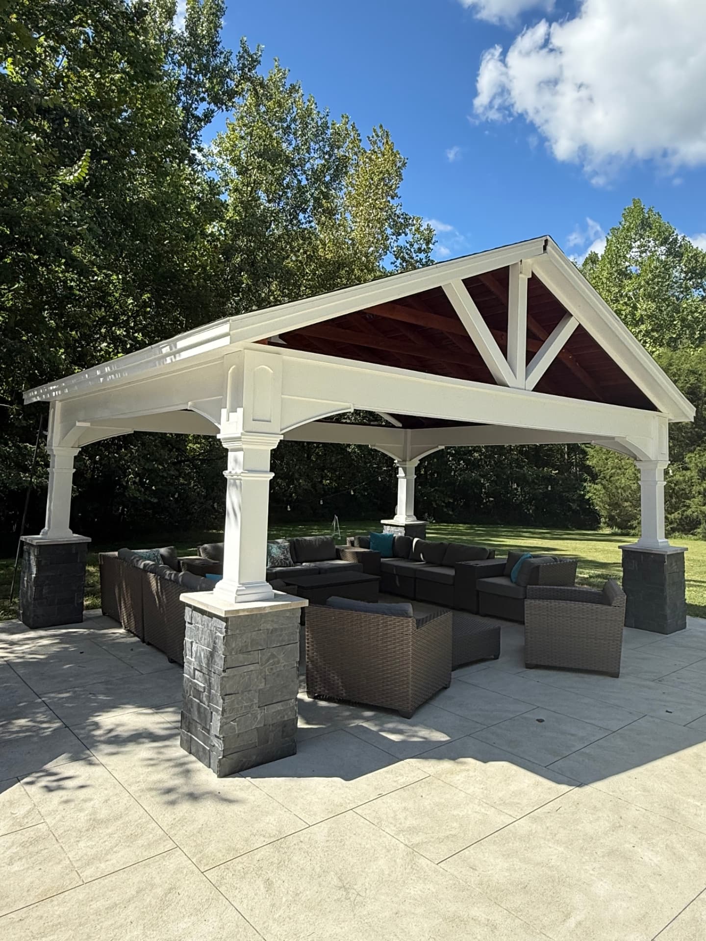 Custom pavilion patio project in Fortville Indiana