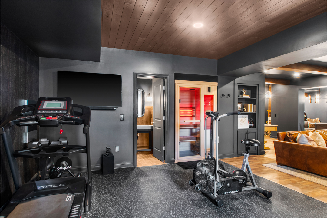 Basement home gym and fitness space Westfield IN