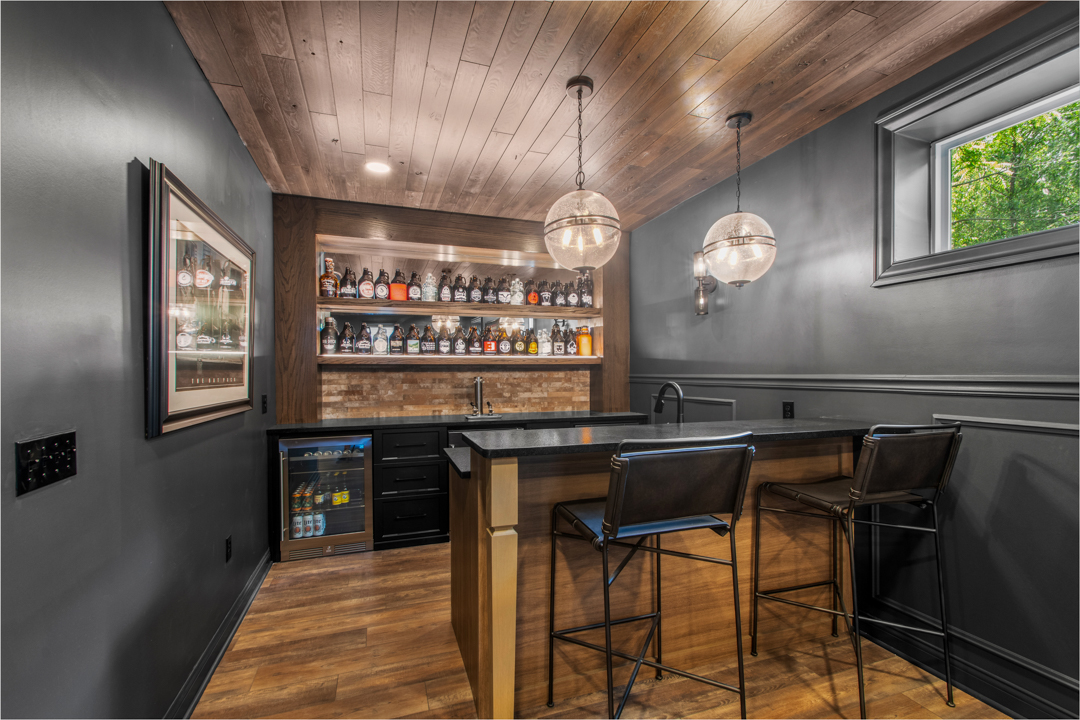 Custom basement bar kegerator Westfield Indiana