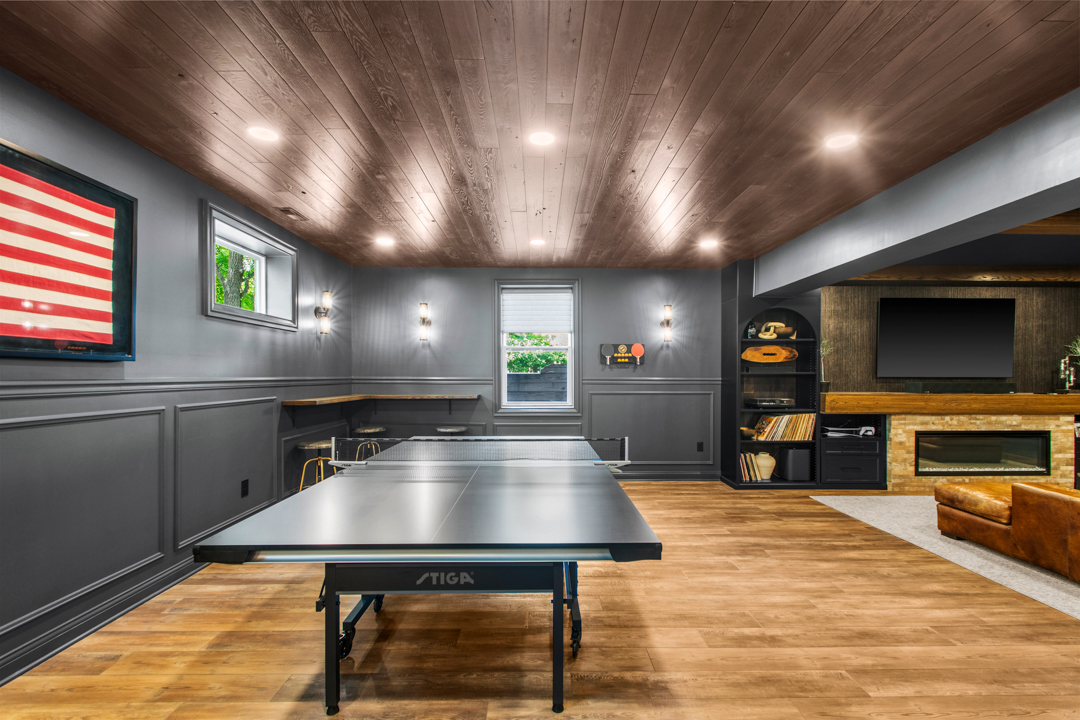Basement ping pong games area Westfield IN