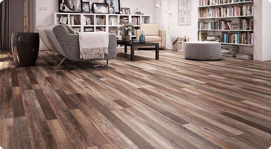 hardwood floor installed in the living room