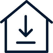 arrow-down-house icon